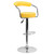 Contemporary Yellow Vinyl Adjustable Height Barstool with Arms and Chrome Base Contemporary Yellow Vinyl Adjustable Height Barstool with Arms and Chrome Base