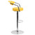 Contemporary Yellow Vinyl Adjustable Height Barstool with Arms and Chrome Base Contemporary Yellow Vinyl Adjustable Height Barstool with Arms and Chrome Base