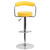Contemporary Yellow Vinyl Adjustable Height Barstool with Arms and Chrome Base Contemporary Yellow Vinyl Adjustable Height Barstool with Arms and Chrome Base