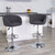 Contemporary Charcoal Fabric Adjustable Height Barstool with Barrel Back and Chrome Base Contemporary Charcoal Fabric Adjustable Height Barstool with Barrel Back and Chrome Base