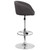 Contemporary Charcoal Fabric Adjustable Height Barstool with Barrel Back and Chrome Base Contemporary Charcoal Fabric Adjustable Height Barstool with Barrel Back and Chrome Base