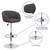 Contemporary Charcoal Fabric Adjustable Height Barstool with Barrel Back and Chrome Base Contemporary Charcoal Fabric Adjustable Height Barstool with Barrel Back and Chrome Base