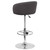 Contemporary Charcoal Fabric Adjustable Height Barstool with Barrel Back and Chrome Base Contemporary Charcoal Fabric Adjustable Height Barstool with Barrel Back and Chrome Base