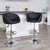 Contemporary Black Vinyl Adjustable Height Barstool with Barrel Back and Chrome Base Contemporary Black Vinyl Adjustable Height Barstool with Barrel Back and Chrome Base