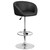 Contemporary Black Vinyl Adjustable Height Barstool with Barrel Back and Chrome Base Contemporary Black Vinyl Adjustable Height Barstool with Barrel Back and Chrome Base