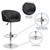 Contemporary Black Vinyl Adjustable Height Barstool with Barrel Back and Chrome Base Contemporary Black Vinyl Adjustable Height Barstool with Barrel Back and Chrome Base