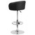Contemporary Black Vinyl Adjustable Height Barstool with Barrel Back and Chrome Base Contemporary Black Vinyl Adjustable Height Barstool with Barrel Back and Chrome Base