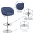 Contemporary Blue Fabric Adjustable Height Barstool with Barrel Back and Chrome Base Contemporary Blue Fabric Adjustable Height Barstool with Barrel Back and Chrome Base