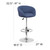 Contemporary Blue Fabric Adjustable Height Barstool with Barrel Back and Chrome Base Contemporary Blue Fabric Adjustable Height Barstool with Barrel Back and Chrome Base