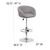 Contemporary Gray Fabric Adjustable Height Barstool with Barrel Back and Chrome Base Contemporary Gray Fabric Adjustable Height Barstool with Barrel Back and Chrome Base
