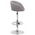 Contemporary Gray Fabric Adjustable Height Barstool with Barrel Back and Chrome Base Contemporary Gray Fabric Adjustable Height Barstool with Barrel Back and Chrome Base