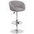 Contemporary Gray Fabric Adjustable Height Barstool with Barrel Back and Chrome Base Contemporary Gray Fabric Adjustable Height Barstool with Barrel Back and Chrome Base