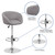 Contemporary Gray Fabric Adjustable Height Barstool with Barrel Back and Chrome Base Contemporary Gray Fabric Adjustable Height Barstool with Barrel Back and Chrome Base