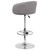 Contemporary Gray Fabric Adjustable Height Barstool with Barrel Back and Chrome Base Contemporary Gray Fabric Adjustable Height Barstool with Barrel Back and Chrome Base