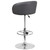 Contemporary Gray Vinyl Adjustable Height Barstool with Barrel Back and Chrome Base Contemporary Gray Vinyl Adjustable Height Barstool with Barrel Back and Chrome Base