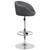 Contemporary Gray Vinyl Adjustable Height Barstool with Barrel Back and Chrome Base Contemporary Gray Vinyl Adjustable Height Barstool with Barrel Back and Chrome Base