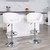 Contemporary White Vinyl Adjustable Height Barstool with Barrel Back and Chrome Base Contemporary White Vinyl Adjustable Height Barstool with Barrel Back and Chrome Base