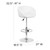 Contemporary White Vinyl Adjustable Height Barstool with Barrel Back and Chrome Base Contemporary White Vinyl Adjustable Height Barstool with Barrel Back and Chrome Base