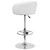 Contemporary White Vinyl Adjustable Height Barstool with Barrel Back and Chrome Base Contemporary White Vinyl Adjustable Height Barstool with Barrel Back and Chrome Base