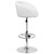 Contemporary White Vinyl Adjustable Height Barstool with Barrel Back and Chrome Base Contemporary White Vinyl Adjustable Height Barstool with Barrel Back and Chrome Base