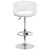 Contemporary White Vinyl Adjustable Height Barstool with Barrel Back and Chrome Base Contemporary White Vinyl Adjustable Height Barstool with Barrel Back and Chrome Base