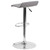 Contemporary Gray Vinyl Adjustable Height Barstool with Quilted Wave Seat and Chrome Base Contemporary Gray Vinyl Adjustable Height Barstool with Quilted Wave Seat and Chrome Base