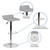 Contemporary Gray Vinyl Adjustable Height Barstool with Quilted Wave Seat and Chrome Base Contemporary Gray Vinyl Adjustable Height Barstool with Quilted Wave Seat and Chrome Base