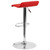 Contemporary Red Vinyl Adjustable Height Barstool with Quilted Wave Seat and Chrome Base Contemporary Red Vinyl Adjustable Height Barstool with Quilted Wave Seat and Chrome Base