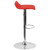 Contemporary Red Vinyl Adjustable Height Barstool with Quilted Wave Seat and Chrome Base Contemporary Red Vinyl Adjustable Height Barstool with Quilted Wave Seat and Chrome Base
