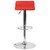 Contemporary Red Vinyl Adjustable Height Barstool with Quilted Wave Seat and Chrome Base Contemporary Red Vinyl Adjustable Height Barstool with Quilted Wave Seat and Chrome Base