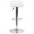 Contemporary White Vinyl Adjustable Height Barstool with Quilted Wave Seat and Chrome Base Contemporary White Vinyl Adjustable Height Barstool with Quilted Wave Seat and Chrome Base