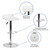 Contemporary White Vinyl Adjustable Height Barstool with Quilted Wave Seat and Chrome Base Contemporary White Vinyl Adjustable Height Barstool with Quilted Wave Seat and Chrome Base