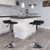 Contemporary Black Vinyl Adjustable Height Barstool with Solid Wave Seat and Chrome Base Contemporary Black Vinyl Adjustable Height Barstool with Solid Wave Seat and Chrome Base