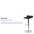 Contemporary Black Vinyl Adjustable Height Barstool with Solid Wave Seat and Chrome Base Contemporary Black Vinyl Adjustable Height Barstool with Solid Wave Seat and Chrome Base