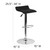 Contemporary Black Vinyl Adjustable Height Barstool with Solid Wave Seat and Chrome Base Contemporary Black Vinyl Adjustable Height Barstool with Solid Wave Seat and Chrome Base
