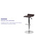 Contemporary Brown Vinyl Adjustable Height Barstool with Solid Wave Seat and Chrome Base Contemporary Brown Vinyl Adjustable Height Barstool with Solid Wave Seat and Chrome Base