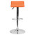 Contemporary Orange Vinyl Adjustable Height Barstool with Solid Wave Seat and Chrome Base Contemporary Orange Vinyl Adjustable Height Barstool with Solid Wave Seat and Chrome Base
