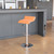 Contemporary Orange Vinyl Adjustable Height Barstool with Solid Wave Seat and Chrome Base Contemporary Orange Vinyl Adjustable Height Barstool with Solid Wave Seat and Chrome Base