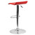 Contemporary Red Vinyl Adjustable Height Barstool with Solid Wave Seat and Chrome Base Contemporary Red Vinyl Adjustable Height Barstool with Solid Wave Seat and Chrome Base