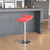Contemporary Red Vinyl Adjustable Height Barstool with Solid Wave Seat and Chrome Base Contemporary Red Vinyl Adjustable Height Barstool with Solid Wave Seat and Chrome Base