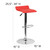 Contemporary Red Vinyl Adjustable Height Barstool with Solid Wave Seat and Chrome Base Contemporary Red Vinyl Adjustable Height Barstool with Solid Wave Seat and Chrome Base