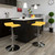 Contemporary Yellow Vinyl Adjustable Height Barstool with Solid Wave Seat and Chrome Base Contemporary Yellow Vinyl Adjustable Height Barstool with Solid Wave Seat and Chrome Base