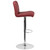 Contemporary Burgundy Vinyl Adjustable Height Barstool with Rolled Seat and Chrome Base Contemporary Burgundy Vinyl Adjustable Height Barstool with Rolled Seat and Chrome Base
