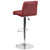 Contemporary Burgundy Vinyl Adjustable Height Barstool with Rolled Seat and Chrome Base Contemporary Burgundy Vinyl Adjustable Height Barstool with Rolled Seat and Chrome Base