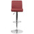 Contemporary Burgundy Vinyl Adjustable Height Barstool with Rolled Seat and Chrome Base Contemporary Burgundy Vinyl Adjustable Height Barstool with Rolled Seat and Chrome Base