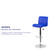 Contemporary Blue Vinyl Adjustable Height Barstool with Rolled Seat and Chrome Base Contemporary Blue Vinyl Adjustable Height Barstool with Rolled Seat and Chrome Base