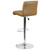 Contemporary Cappuccino Vinyl Adjustable Height Barstool with Rolled Seat and Chrome Base Contemporary Cappuccino Vinyl Adjustable Height Barstool with Rolled Seat and Chrome Base