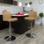 Contemporary Cappuccino Vinyl Adjustable Height Barstool with Rolled Seat and Chrome Base Contemporary Cappuccino Vinyl Adjustable Height Barstool with Rolled Seat and Chrome Base