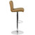 Contemporary Cappuccino Vinyl Adjustable Height Barstool with Rolled Seat and Chrome Base Contemporary Cappuccino Vinyl Adjustable Height Barstool with Rolled Seat and Chrome Base