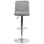 Contemporary Gray Vinyl Adjustable Height Barstool with Rolled Seat and Chrome Base Contemporary Gray Vinyl Adjustable Height Barstool with Rolled Seat and Chrome Base